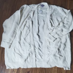 Open creamy white sweater 3x